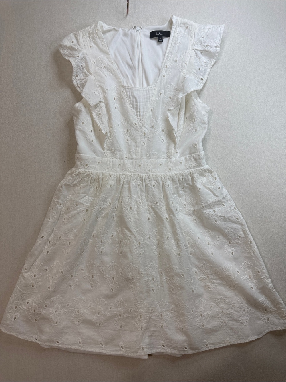 Lulu's White Eyelet Ruffle Mini Dress